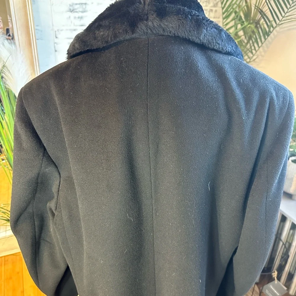 VTG Companion Wool Outercoat w/faux fur collar and faux & lining. Men’s XL Blk - Picture 10 of 14